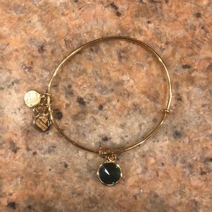Alex & Ani gold and emerald bracelet